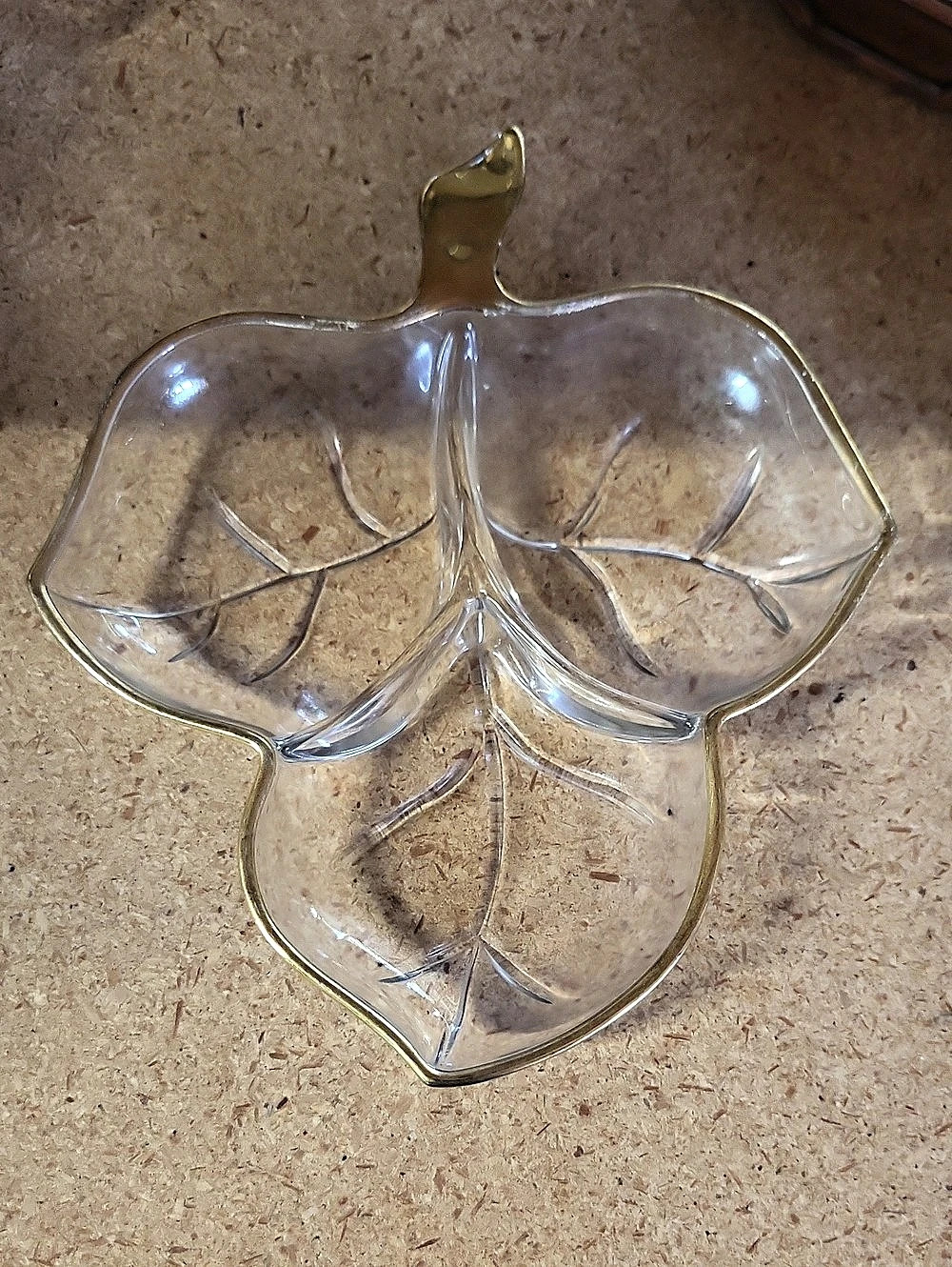Clear & Gold Leaf-Shaped Decor Jeanette Glass
